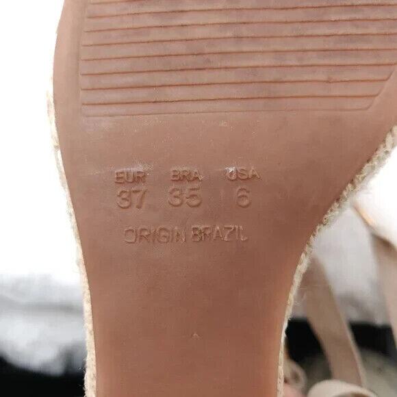 Orange Canvas Ballerina Espadrille wedge  Sandals Size 6 - Picture 9 of 9